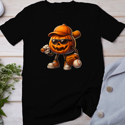 Spooky Jack O lantern Baseball Halloween Costumes Mens Boys T-Shirt