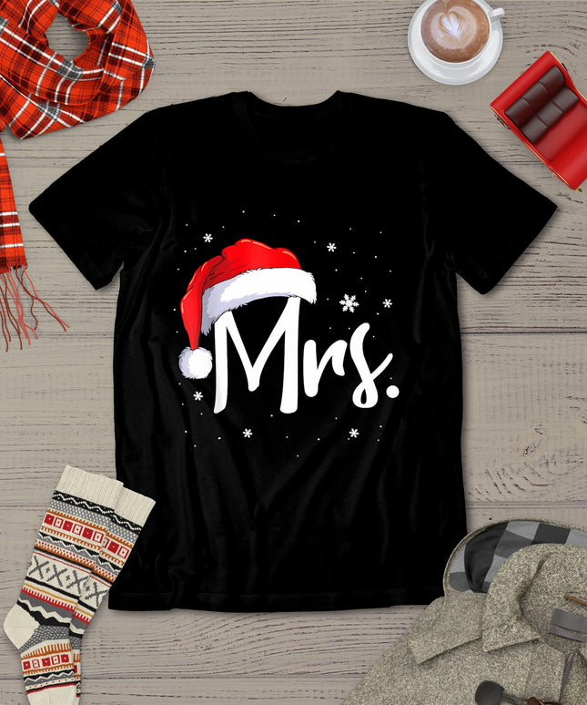 Mr And Mrs Claus Couples Matching Christmas Pajamas Santa T-Shirt