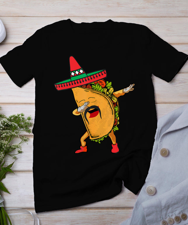 Cinco De Mayo Dabbing Taco Mexican Sombrero Hat Dab Boys Men T-Shirt