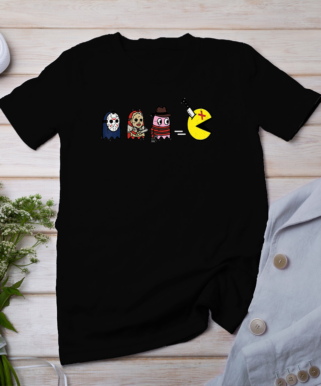 Retro Arcade Game Horror Movie Ghosts Costume Men Women Kids T-Shirt