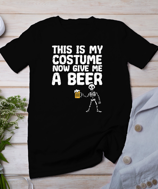 Halloween This Is My Costume Give Me Funny Skeleton Dad Men T-Shirt