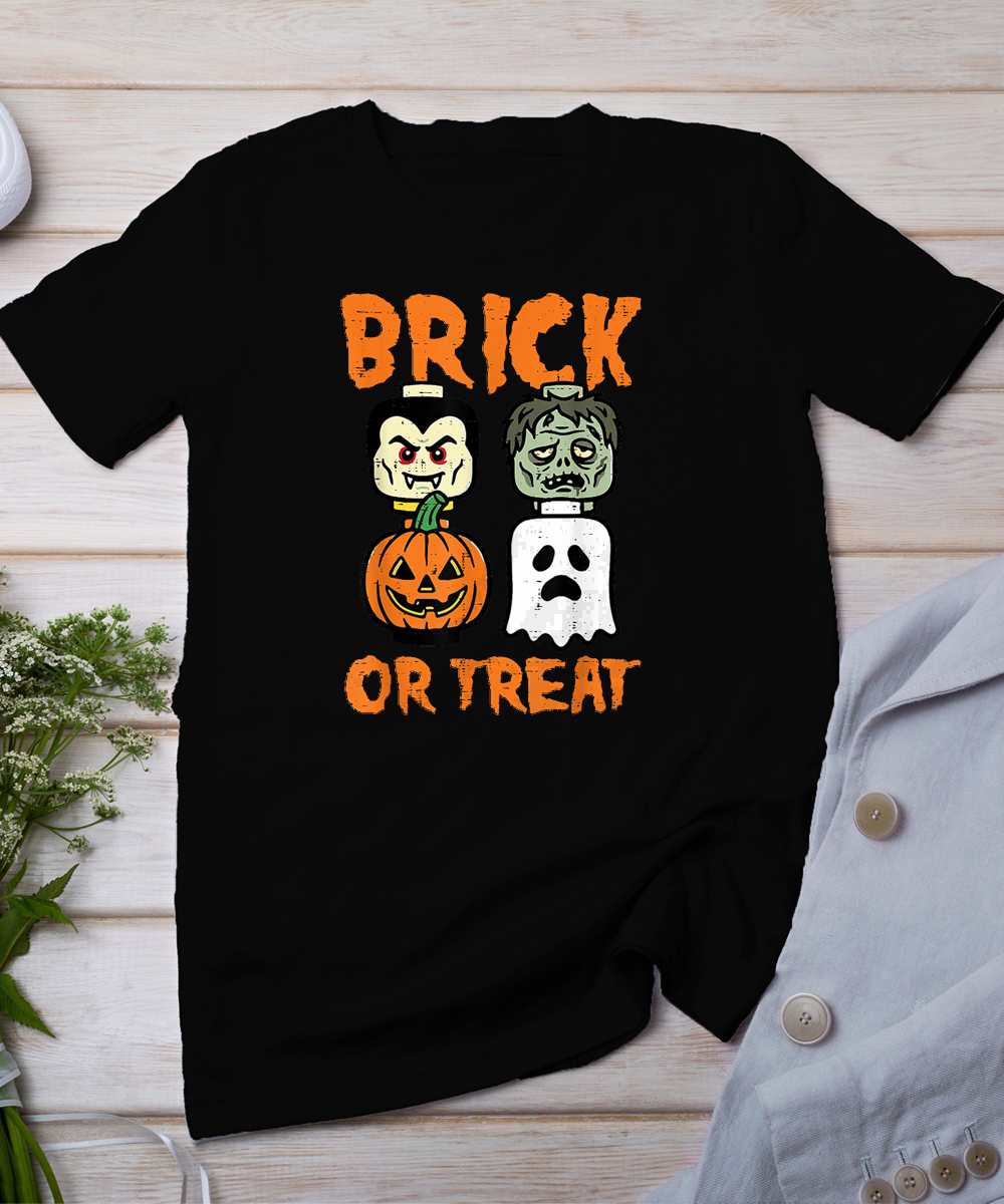 Halloween Brick Or Treat Building Blocks Costume Boys Kids T-Shirt