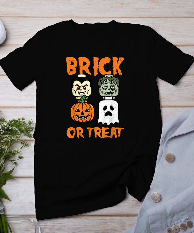 Halloween Brick Or Treat Building Blocks Costume Boys Kids T-Shirt