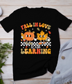 Retro Fall In Love With Learning Autumn Pumpkin Teacher T-Shirt