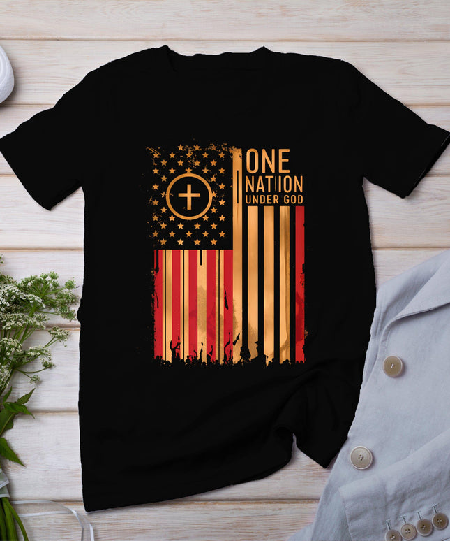 Under God Christian Patriotism Usa Flag T-Shirt