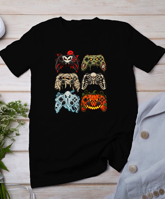 Gaming Controller Halloween Video Games Spooky Gamer Funny T-Shirt