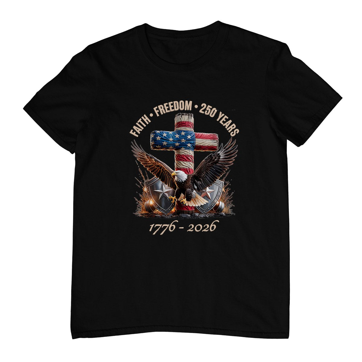 Faith Freedom 250 Years 250th Anniversary USA Independence T-Shirt