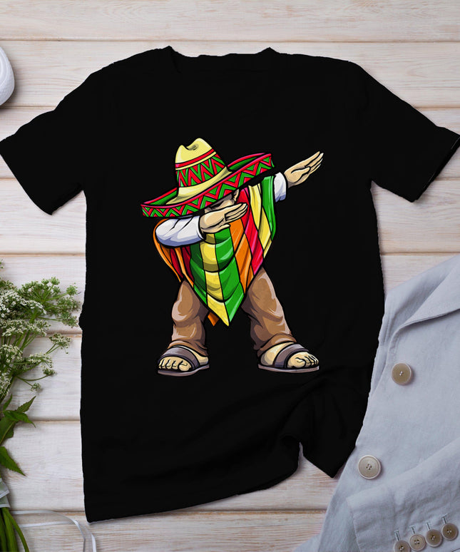 Dabbing Mexican Poncho Cinco De Mayo T-Shirt