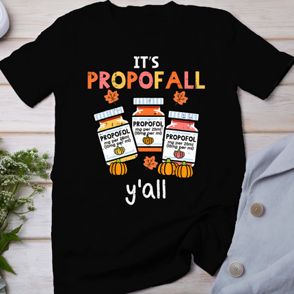 Thanksgiving Icu Nurse Propofol Fall Scrub Top Women Men T-Shirt