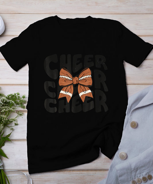 Cheer Coquette Bow American Football Game Day Thanksgiving T-Shirt