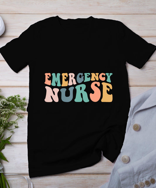 Groovy Er Nurse Emergency Room Nurse School Women Nursing T-Shirt