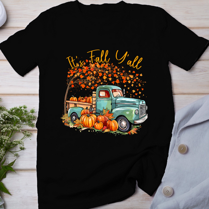It's Fall Y'all Pumpkin Truck Autumn Tree Fall Thanksgiving T-Shirt