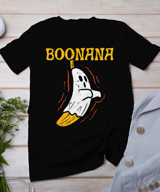 Boonana Cute Ghost Banana Halloween Men Women Kids T-Shirt