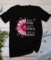 Blessed By God - Loved By Jesus Pink Sunflower T-Shirt