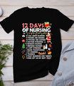 Nurses Merry Christmas Funny 12 Days Of Nursing Xmas Women T-Shirt