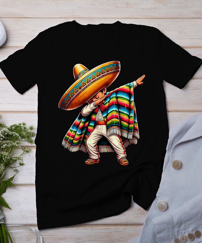Dabbing Boys Mexican Poncho Cinco De Mayo T-Shirt