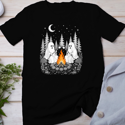Ghost Camping Halloween Spooky Season Camper Men Women Kids T-Shirt