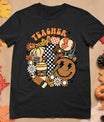 Fall Teacher Retro Teacher Life Autumn Thanksgiving Womens T-Shirt