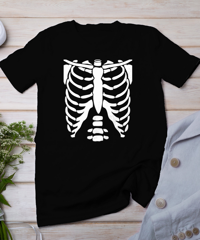 Skeleton Shirt Halloween Costume Rib cage Anatomy T-Shirt