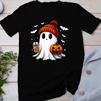 Cute Halloween Ghost Drink Pumpkin T-Shirt