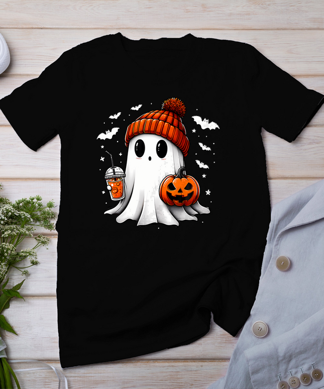 Cute Halloween Ghost Drink Pumpkin T-Shirt