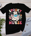 Spooky Nurse Ghost Halloween Cute Groovy Nursing Halloween T-Shirt