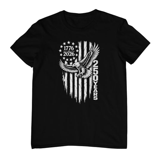 1776 2026 250 Years Patriotic Eagle American Flag T-Shirt