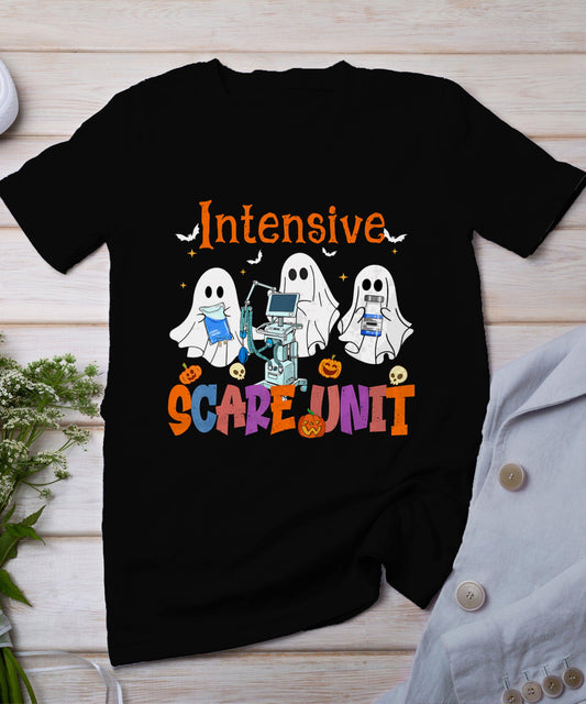 Halloween Intensive Care Scare Unit Ghost Nurse Icu Nursing T-Shirt