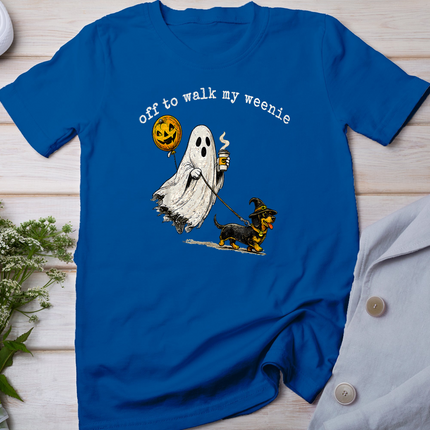 Funny Vintage 90s Off to Walk My Weenie Dachshund Dog Lovers T-Shirt