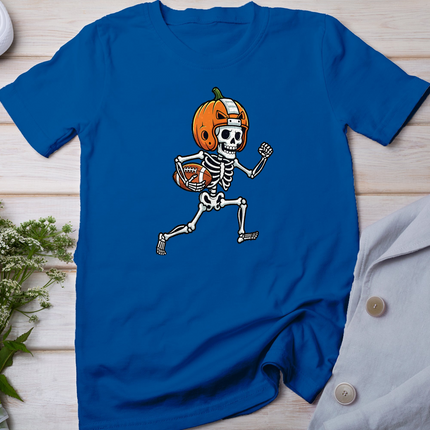 Skeleton American Football Player Spooky Sports Graphic Kids T-Shirt