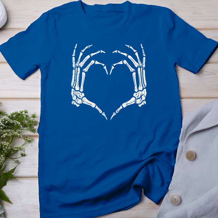 Skeleton Hands Heart Sign Retro Halloween Costume Women Girl T-Shirt