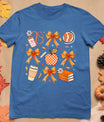 Retro Coquette Bow Teacher Fall Autumn Thanksgiving T-Shirt