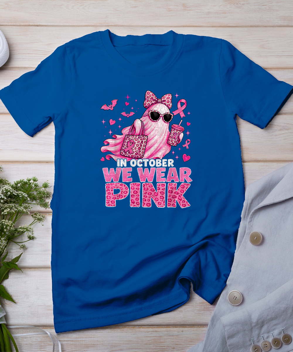 Halloween in October We Wear Pink Breast Cancer Awareness T-Shirt