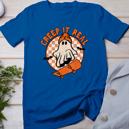 Vintage Retro Halloween Creep It Real Ghost Boy Fall Season T-Shirt
