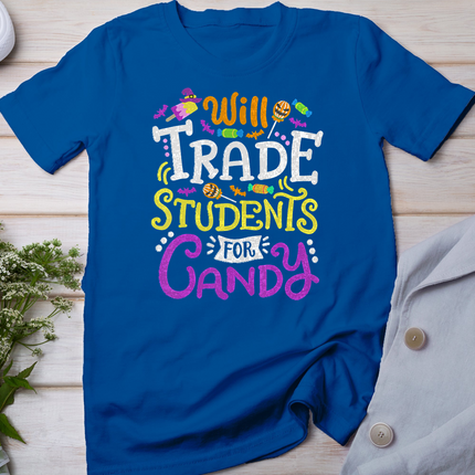 Will Trade Students For Candy Teacher Cute Halloween Costume T-Shirt