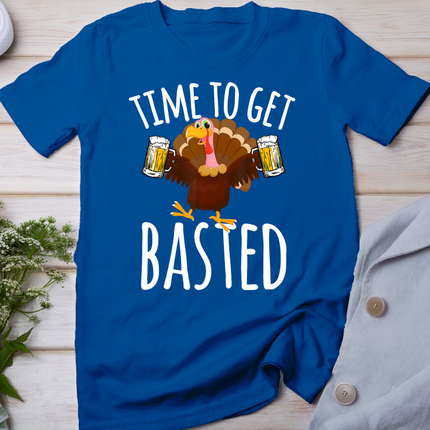 Time To Get Basted Funny Beer Thanksgiving Turkey Gift T-Shirt
