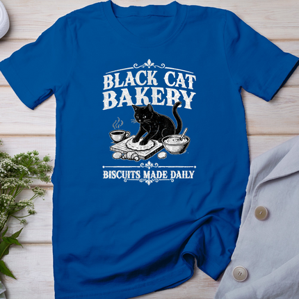Black Cat Bakery Biscuits Made Daily Cat Lover Graphic T-Shirt