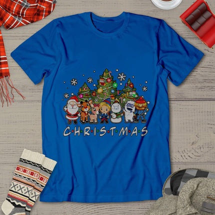Christmas Santa Friends Reindeer Snowman Family Xmas Holiday T-Shirt