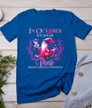 In October We Wear Pink Ghost Witch Breast Cancer Awareness T-Shirt