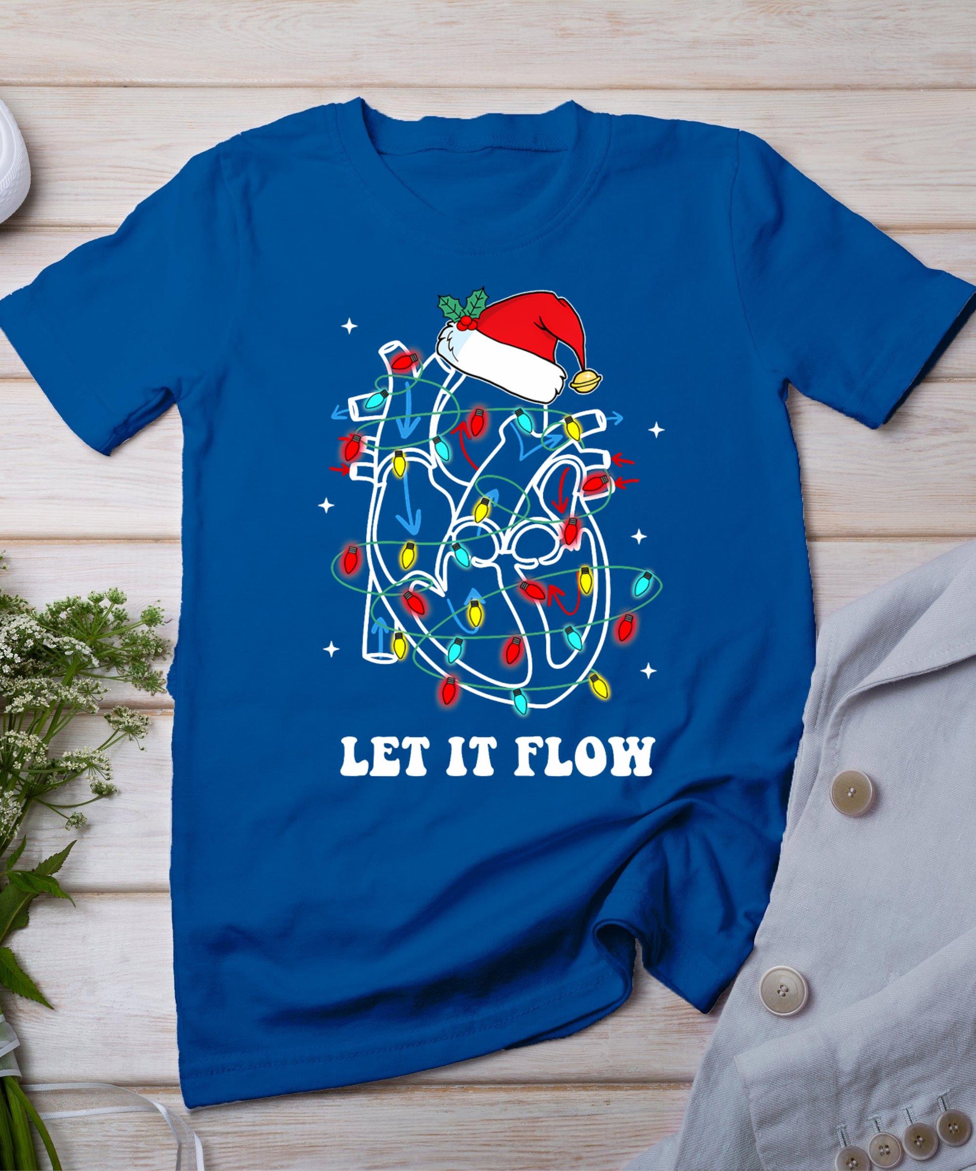 Let It Flow Cardiac Nurse Xmas Cardiology Nurse Christmas T-Shirt