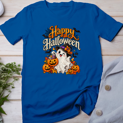 Happy Halloween Cute Ghost Pumpkin Spooky Men Women Kids T-Shirt