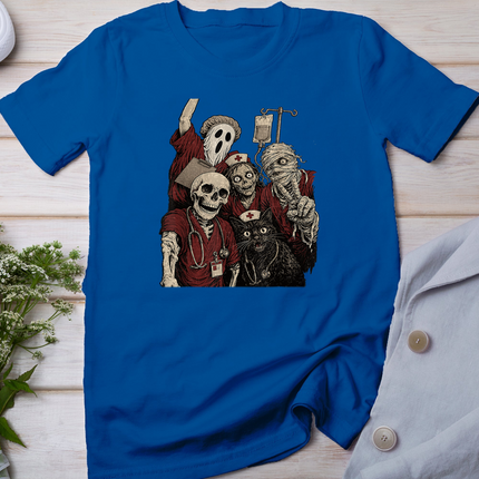 Halloween Nurse Squad Skeleton Spooky Nursing Crew RN Scrubs T-Shirt