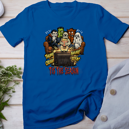 Funny Monsters Watching Scary Movie Halloween Movie T-Shirt