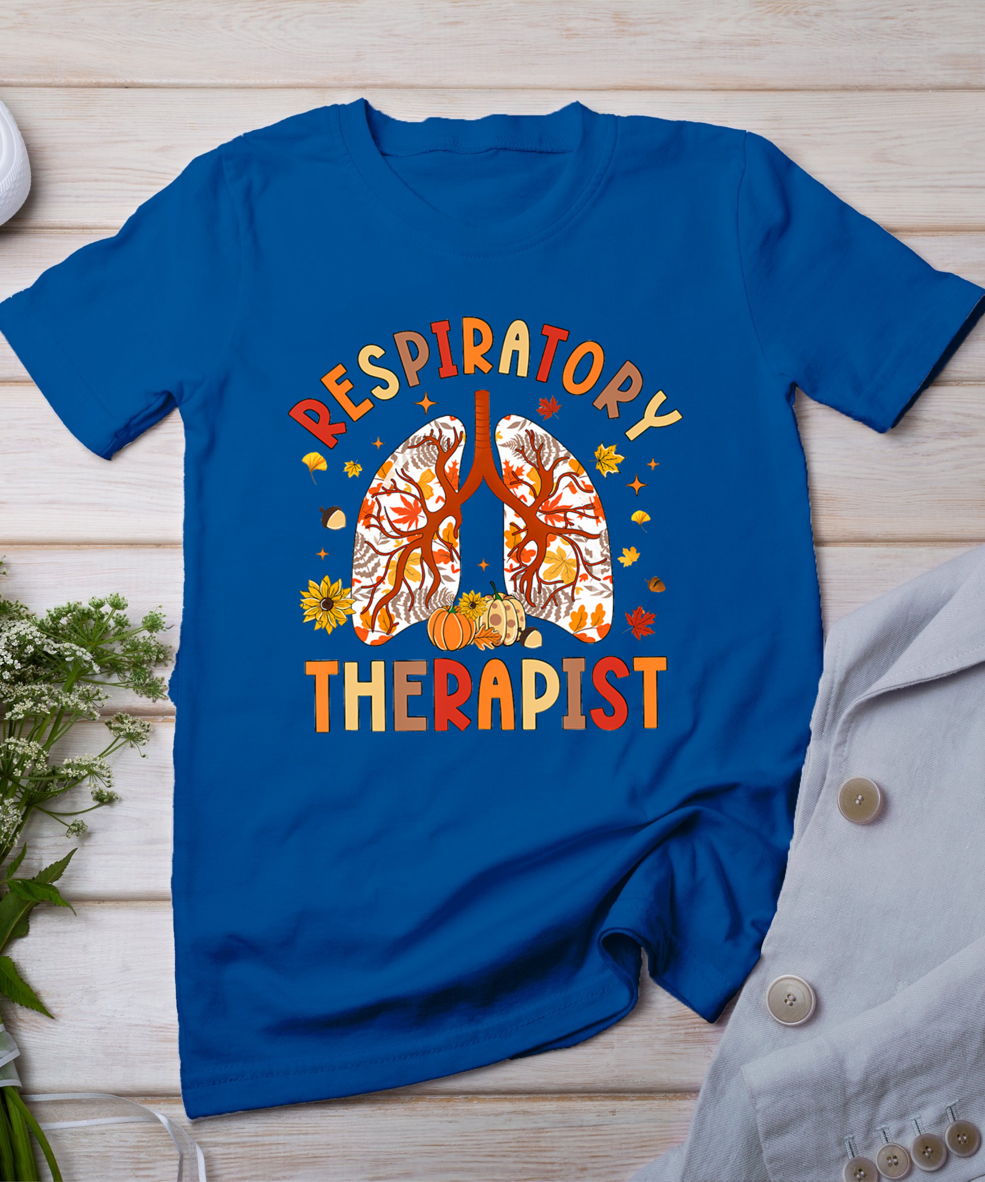 Respiratory Therapist Fall Lung Thanksgiving Pulmonologist T-Shirt