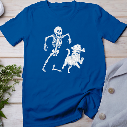 Cute Golden Retriever with Skeleton Bone Halloween Dog Lover T-Shirt