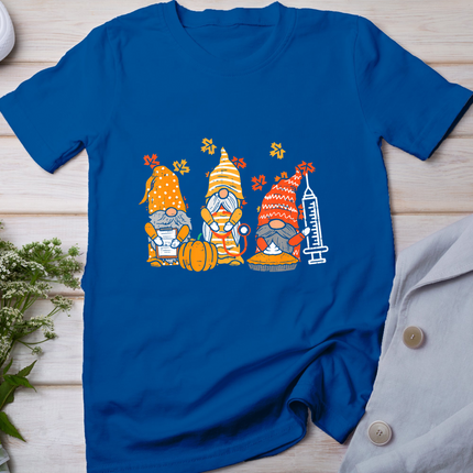 Thanksgiving Nurse Gnomes Fall Scrub Top Autumn Rn Women T-Shirt