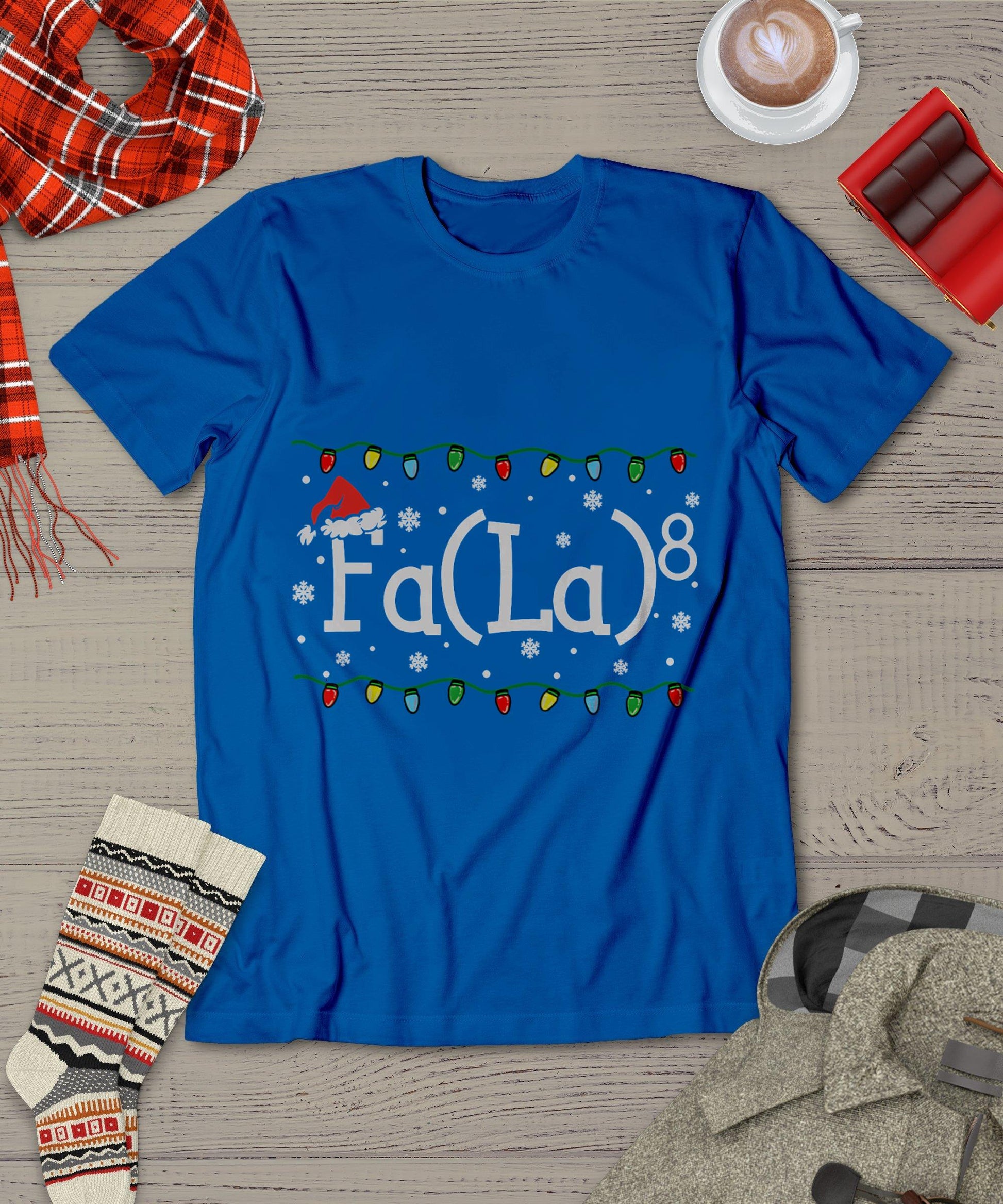 Fa (La)8 Funny Christmas Santa Fa La Math Teacher Student T-Shirt