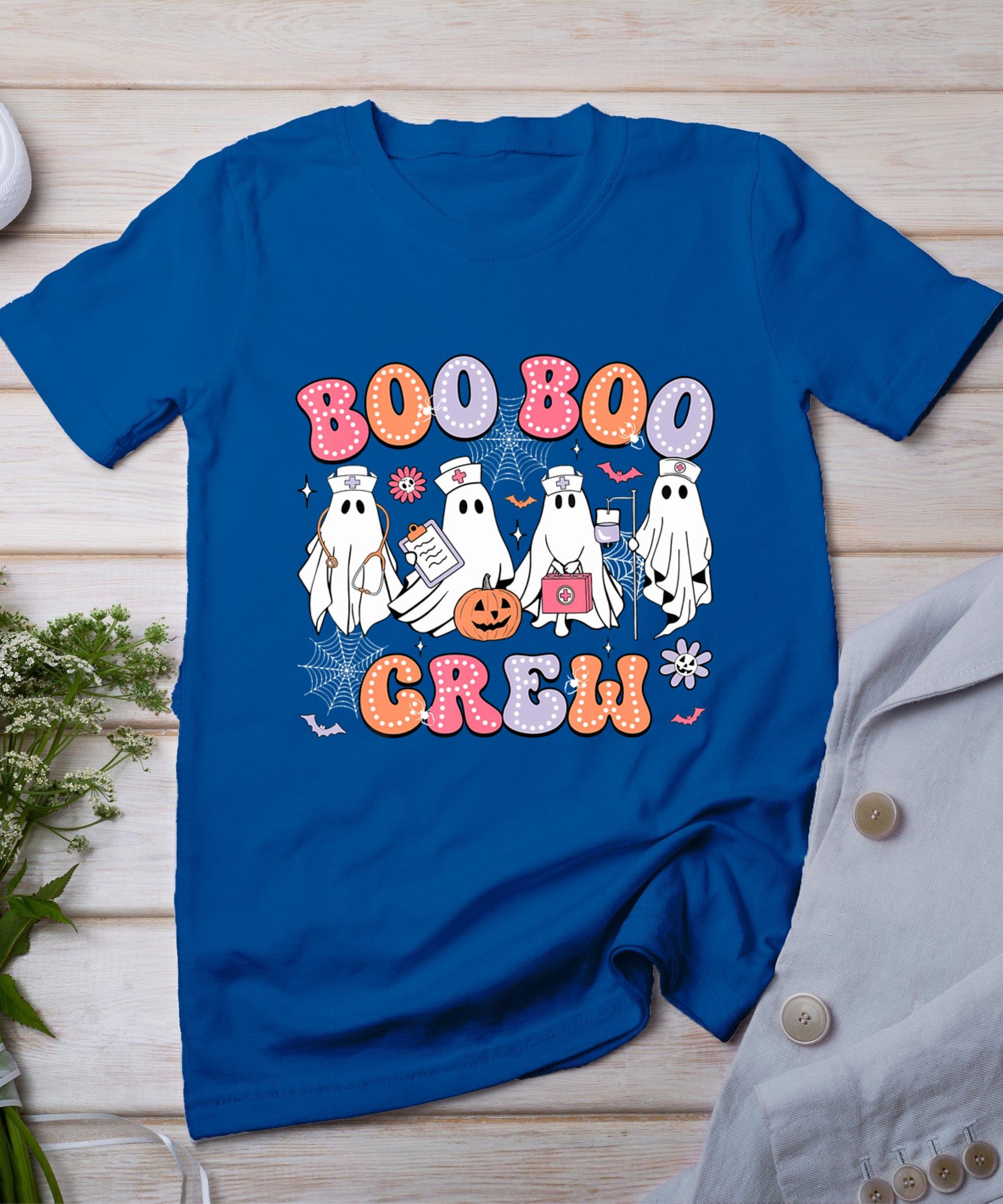 Groovy Boo Boo Crew Nurse Funny Ghost Women Halloween Nurse T-Shirt