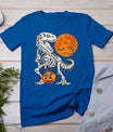 Halloween Dinosaur Skeleton T Rex Scary Pumpkin Moon T-Shirt