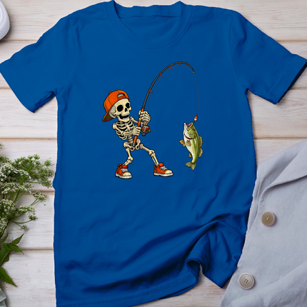 Halloween Skeleton Fishing Bass Fisherman Funny Spooky T-Shirt